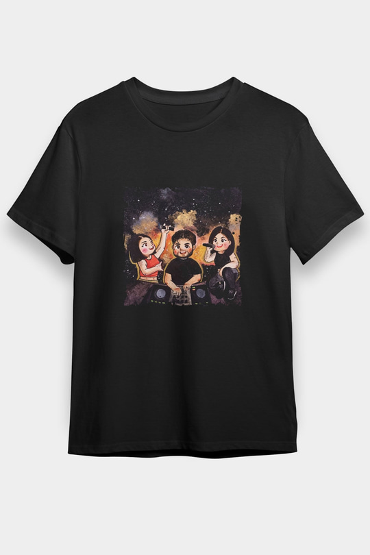 R3hab Baskılı Unisex Siyah Tişört