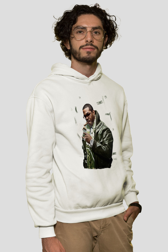 Raekwon Beyaz Unisex Kapüşonlu Sweatshirt