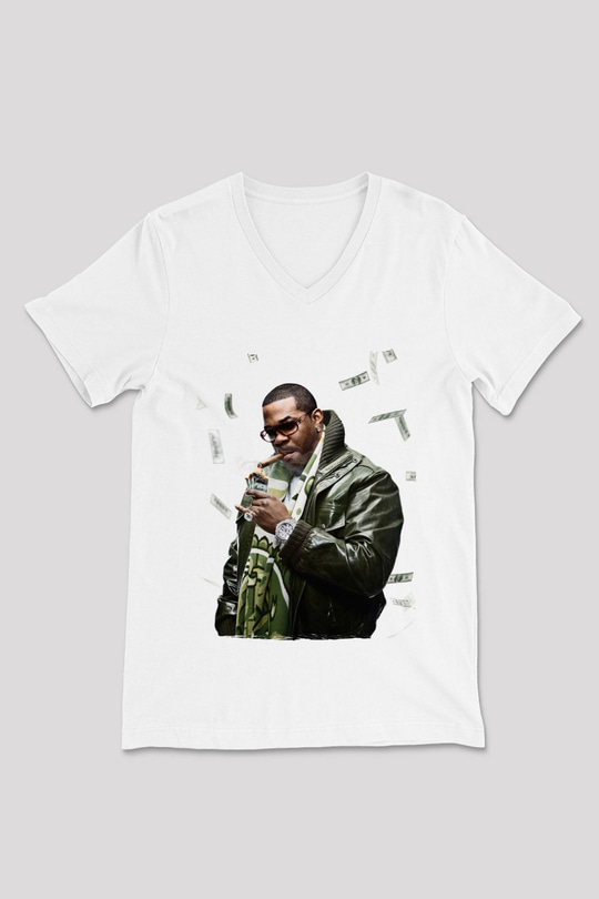 Raekwon Beyaz Unisex V Yaka Tişört