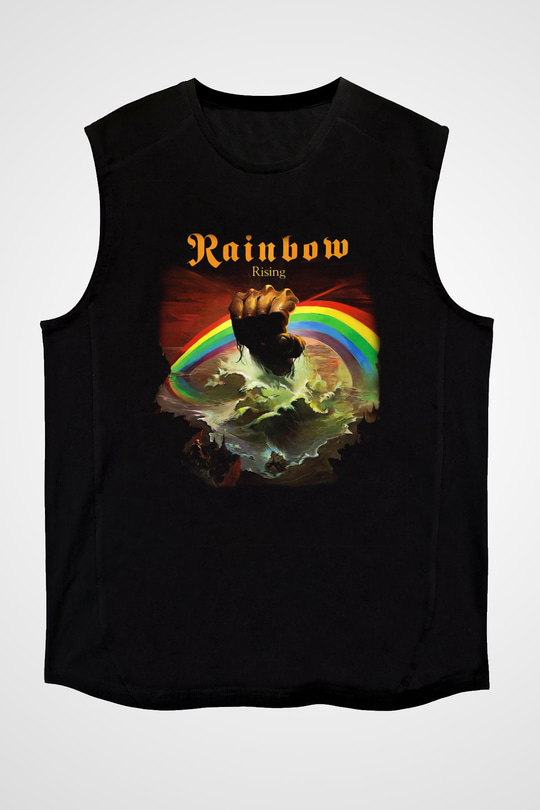 Rainbow Siyah Unisex Kolsuz Tişört