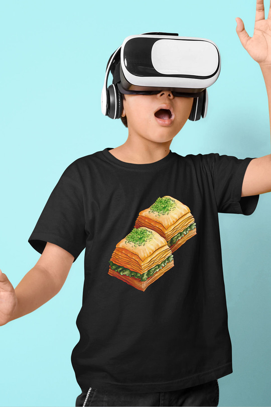 Ramazan Bayramı Baskılı Unisex Siyah Çocuk Tişört - Tshirt
