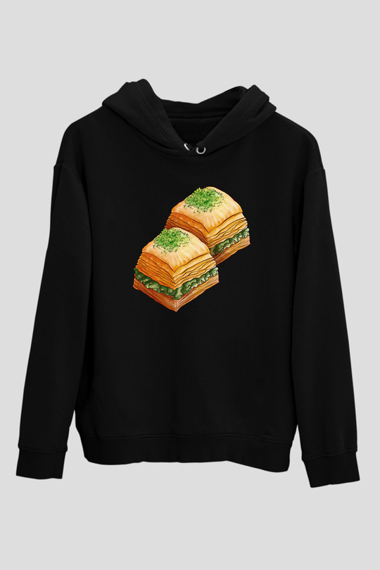 Ramazan Bayramı Baskılı Unisex Siyah Hoodie