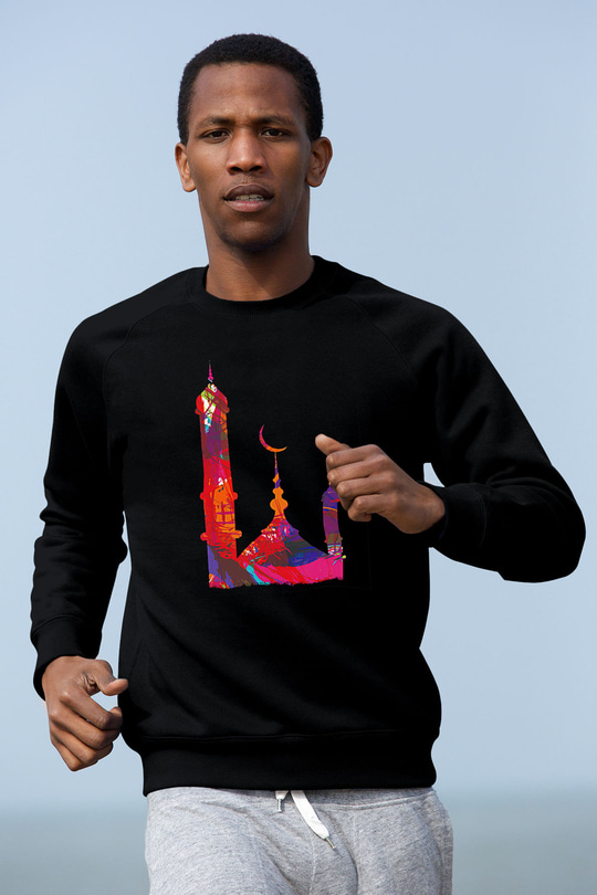 Ramazan Bayramı Baskılı Unisex Siyah Sweatshirt