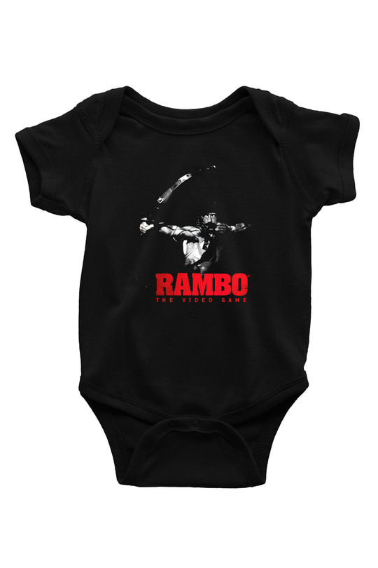 Rambo Baskılı Siyah Bebek Body - Zıbın