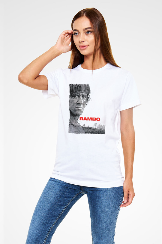 Rambo Beyaz Unisex Tişört T-Shirt