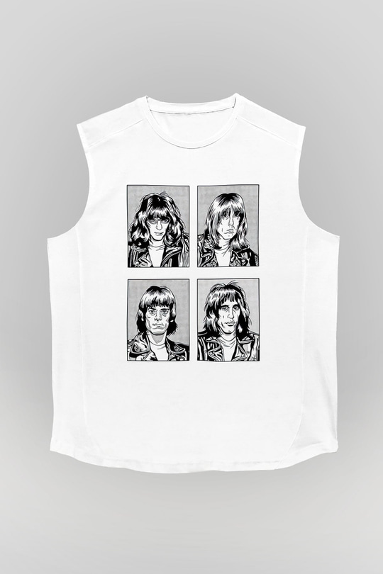 Ramones Beyaz Unisex Kolsuz Tişört