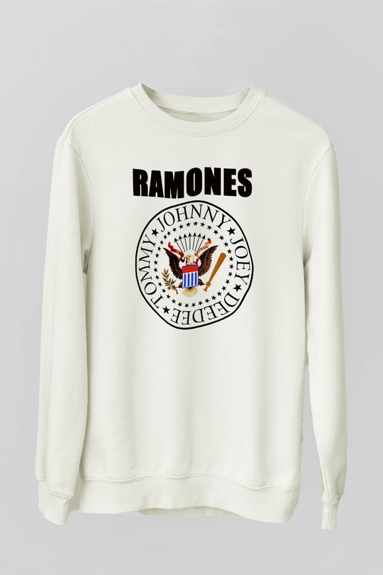Ramones Beyaz Unisex Sweatshirt