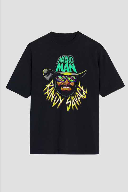 Randy Savage Siyah Oversize Tişört