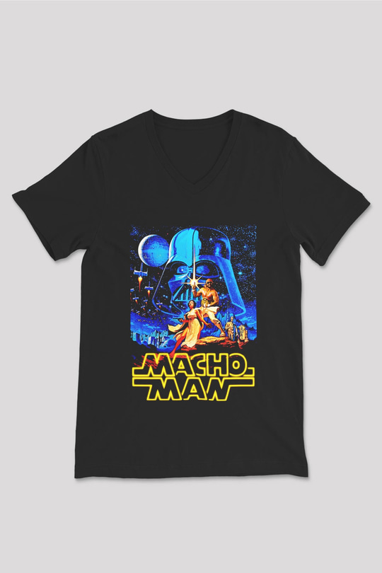 Randy Savage Siyah Unisex V Yaka Tişört