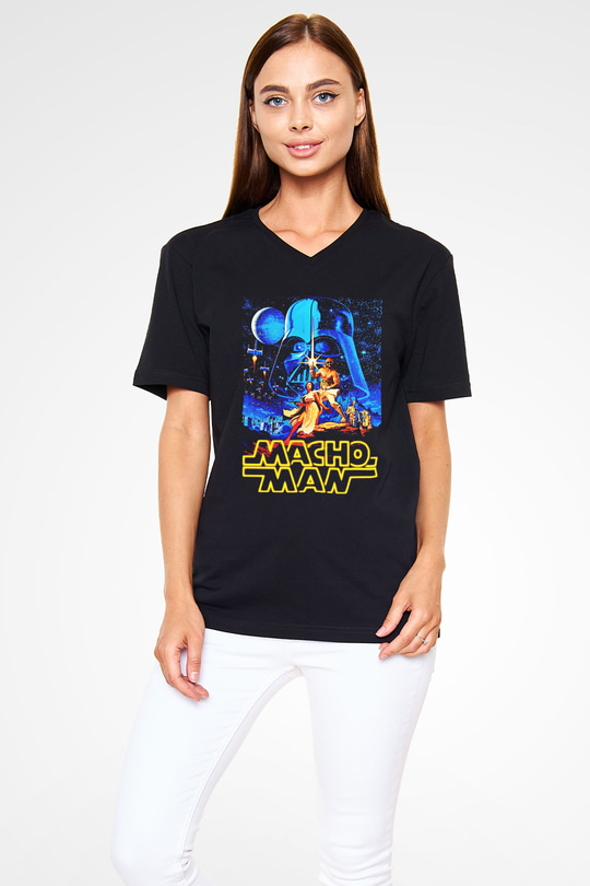 Randy Savage Siyah Unisex V Yaka Tişört
