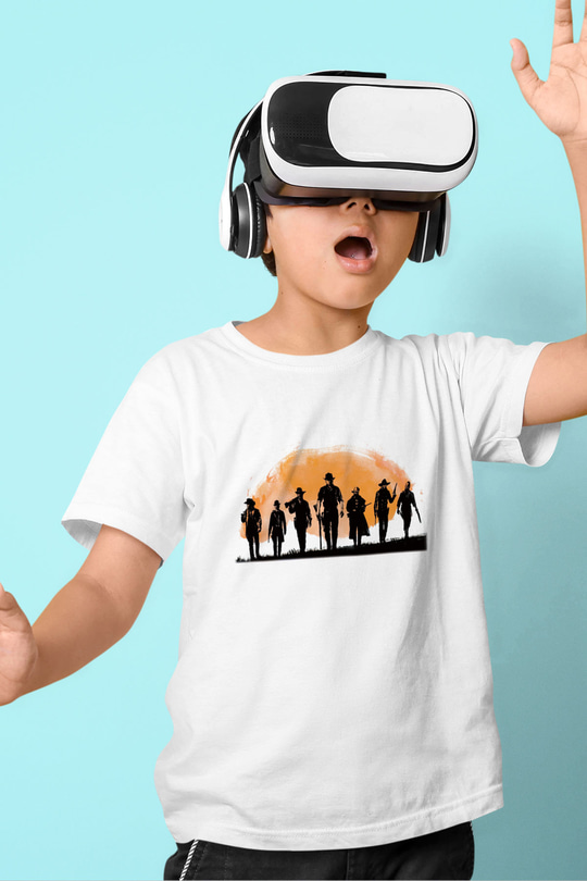 Red Dead Redemption Baskılı Beyaz Unisex Çocuk Tişört