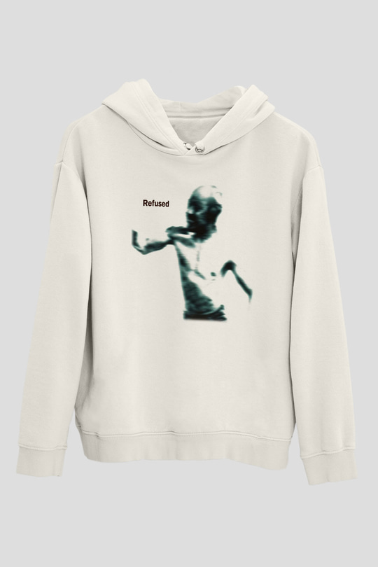 Refused Beyaz Unisex Kapşonlu Sweatshirt