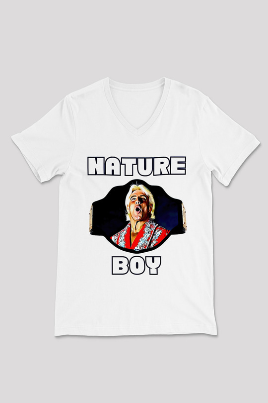 Ric Flair Beyaz Unisex  V Yaka Tişört