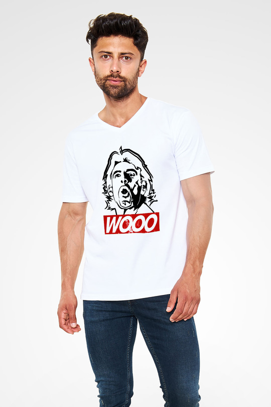 Ric Flair Beyaz Unisex  V Yaka Tişört