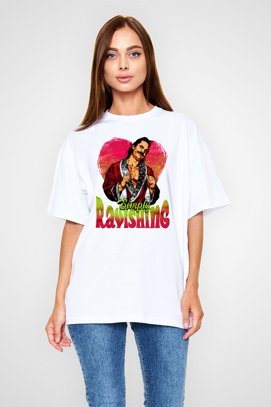 Rick Rude Beyaz Oversize Tişört