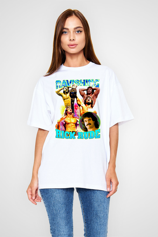 Rick Rude Beyaz Oversize Tişört