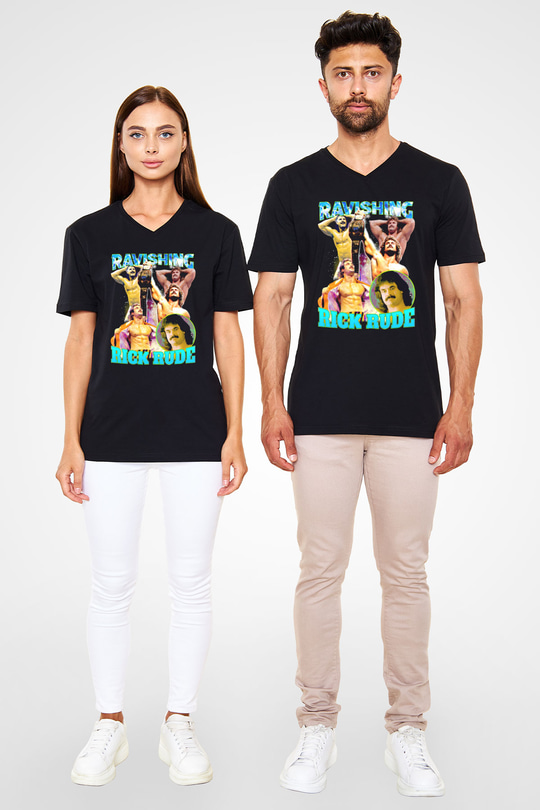 Rick Rude Siyah Unisex  V Yaka Tişört