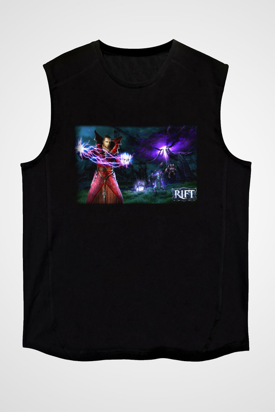 Rift Siyah Unisex Kolsuz Tişört