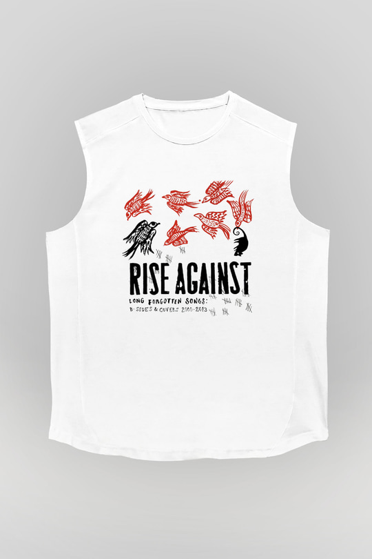 Rise Against Beyaz Unisex Kolsuz Tişört