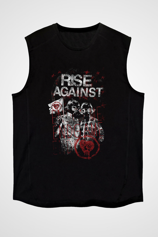 Rise Against Siyah Unisex Kolsuz Tişört