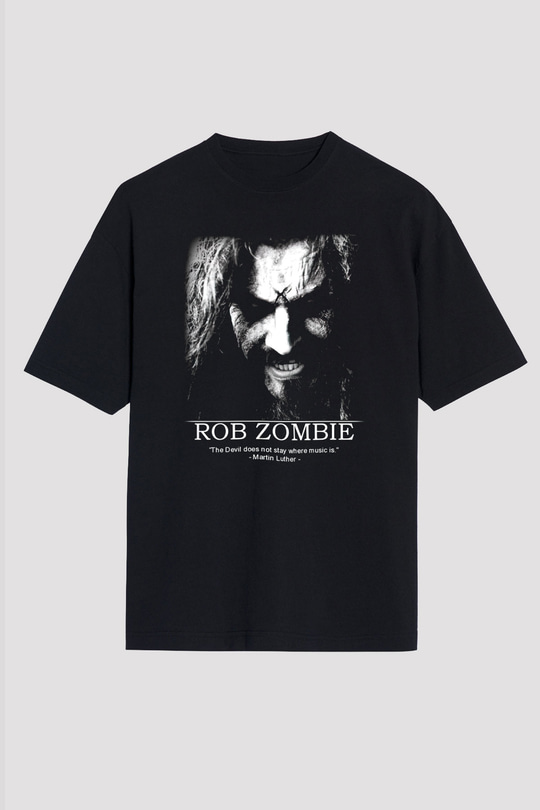 Rob Zombie Siyah Unisex Oversize Tişört T-Shirt
