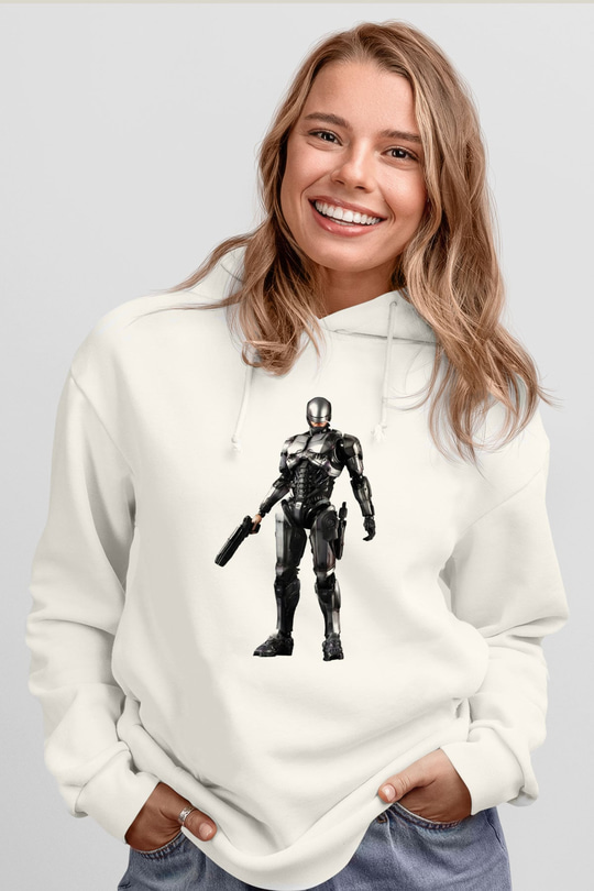 RoboCop Beyaz Unisex Hoodie