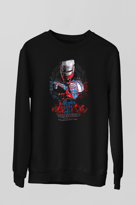RoboCop Siyah Unisex Sweatshirt