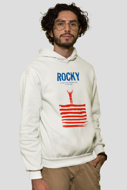 Rocky Beyaz Unisex Hoodie