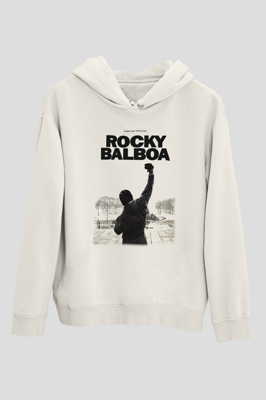 Rocky Beyaz Unisex Hoodie
