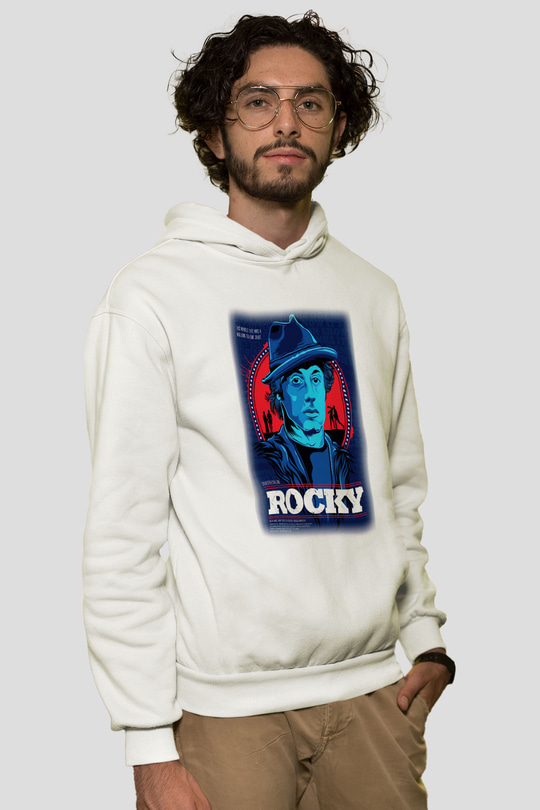 Rocky Beyaz Unisex Hoodie