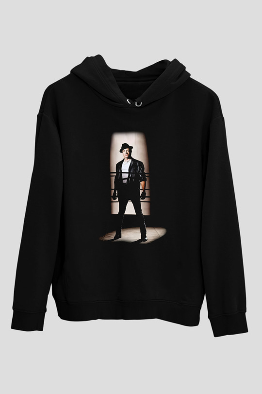 Rocky Siyah Unisex Kapşonlu Sweatshirt