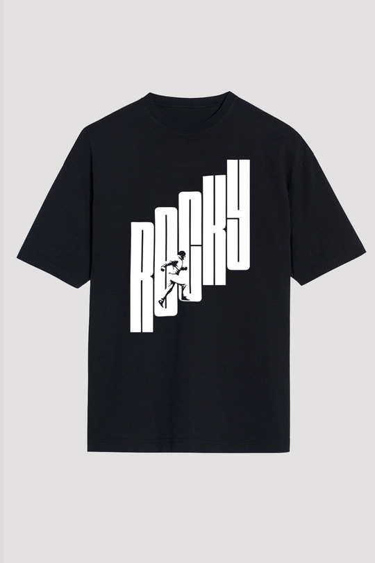 Rocky Siyah Unisex Oversize Tişört T-Shirt