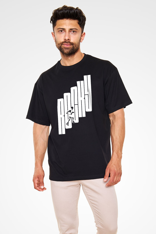 Rocky Siyah Unisex Oversize Tişört T-Shirt