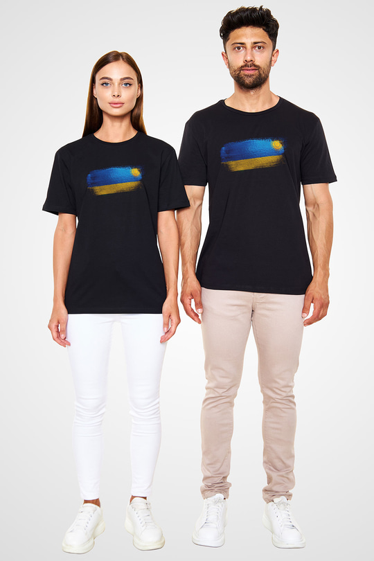 Ruanda - Rwanda Bayrağı Baskılı Unisex Siyah Tişört