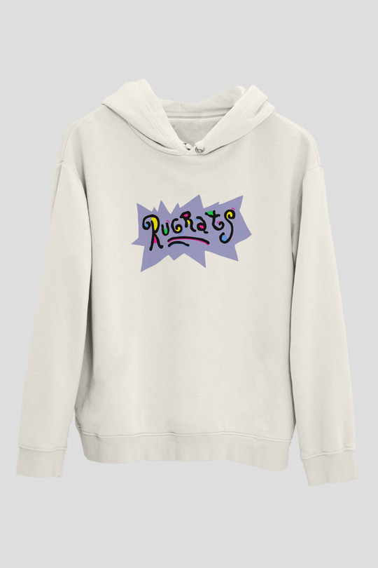 Rugrats Beyaz Unisex Kapşonlu Sweatshirt