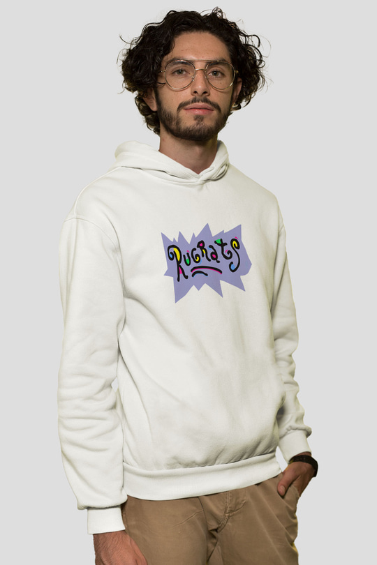 Rugrats Beyaz Unisex Kapşonlu Sweatshirt