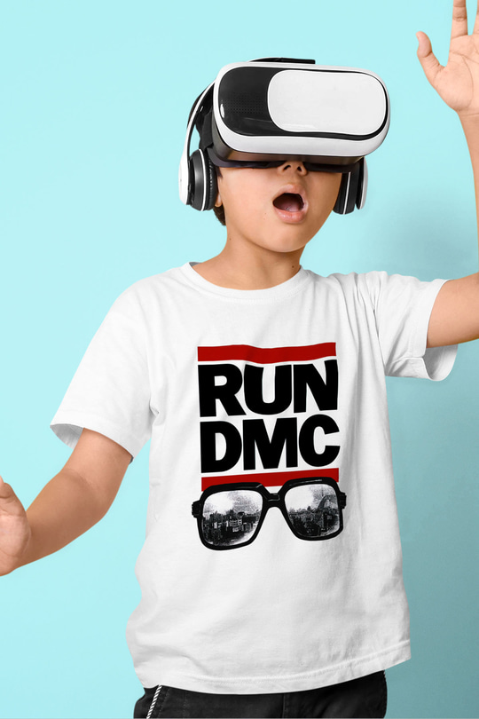 Run DMC Baskılı Beyaz Unisex Çocuk Tişört