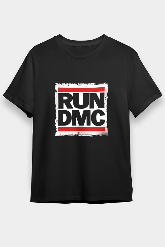 Run DMC Baskılı Unisex Siyah Tişört