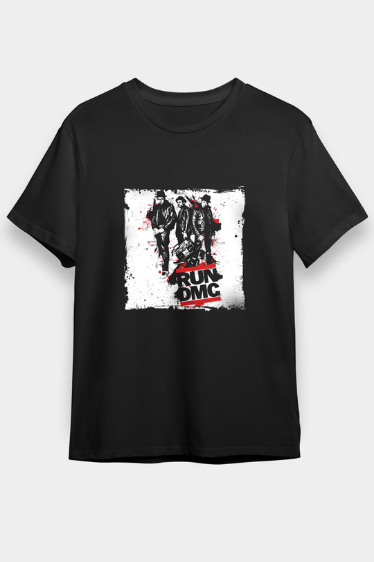 Run DMC Baskılı Unisex Siyah Tişört