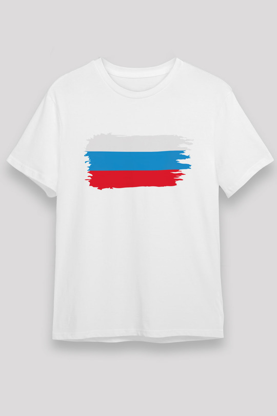 Rusya Beyaz Unisex Tişört T-Shirt - TişörtFabrikası