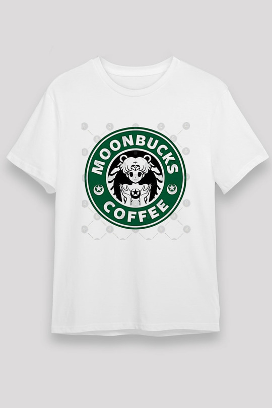 Sailor Moon Unisex Baskılı Beyaz Tişört - Tshirt