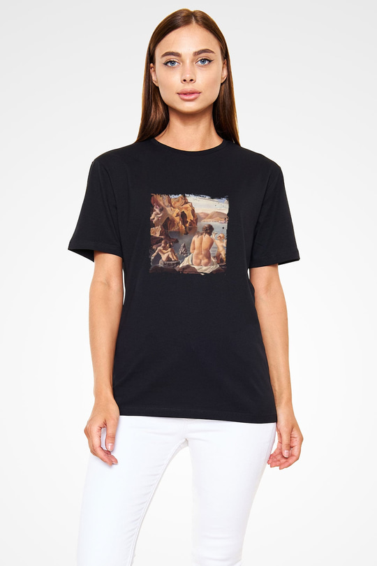 Salvador Dali Baskılı Unisex Siyah Tişört