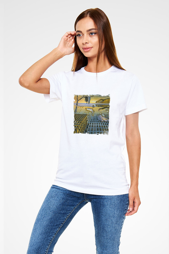 Salvador Dali Unisex Baskılı Beyaz Tişört