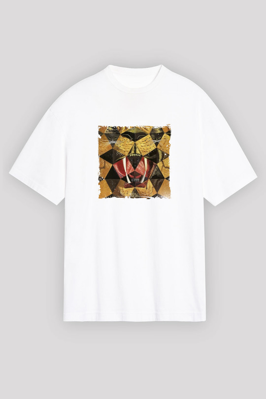 Salvador Dali Oversize Baskılı Beyaz Tişört