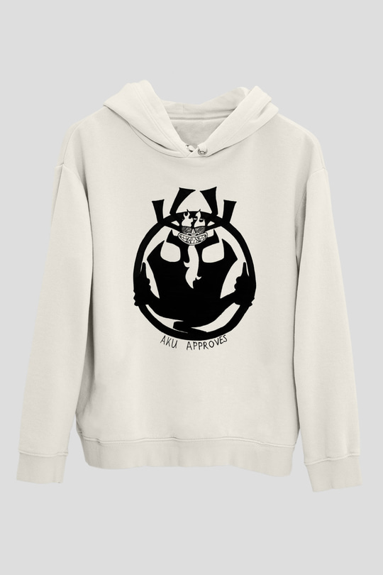 Samurai Jack Beyaz Unisex Kapşonlu Sweatshirt