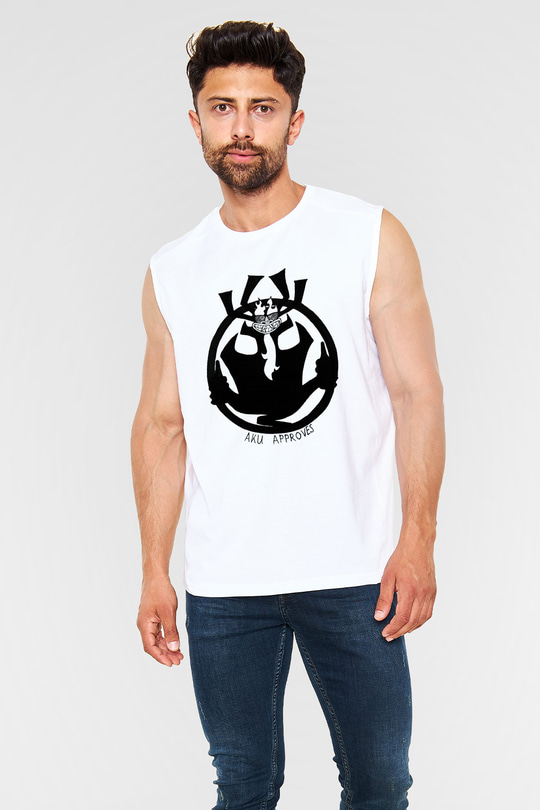 Samurai Jack Beyaz Unisex Kolsuz Tişört