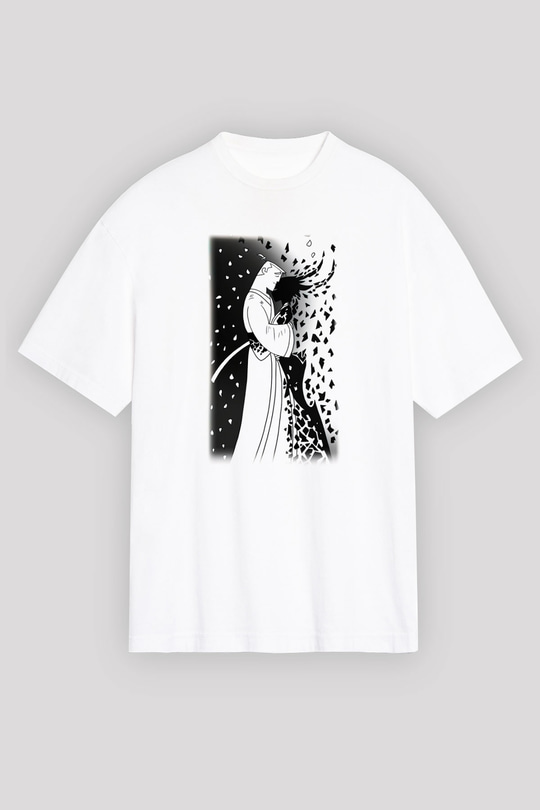 Samurai Jack Beyaz Unisex Oversize Tişört T-Shirt