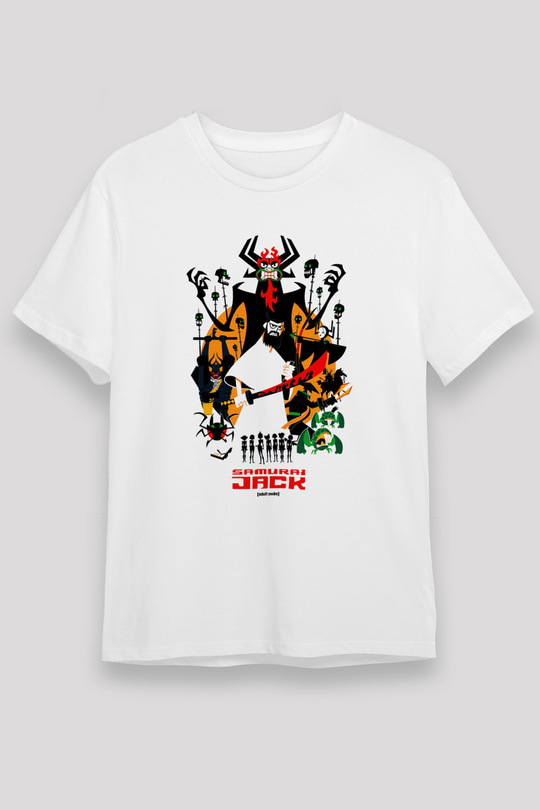 Samurai Jack Beyaz Unisex Tişört T-Shirt