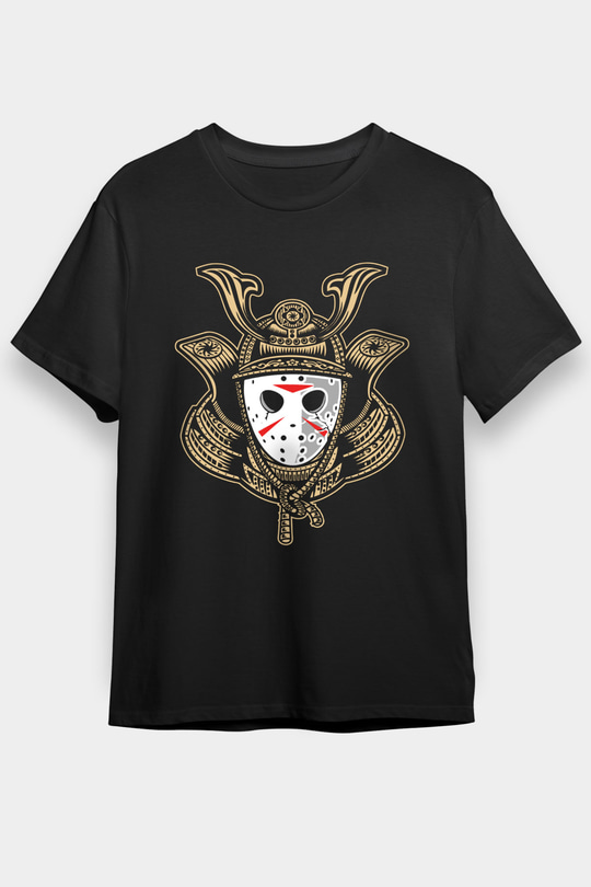 Samurai Jason Baskılı Siyah Unisex Tshirt