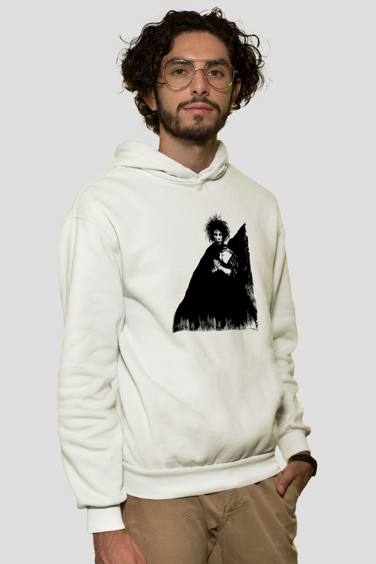 Sandman Baskılı Beyaz Unisex Hoodie